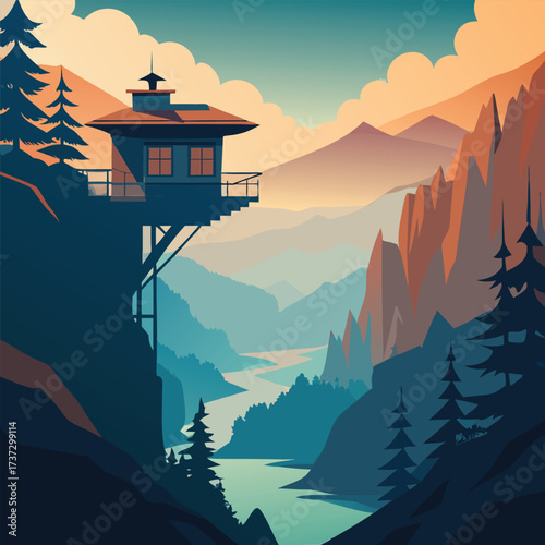 Cliffside Treehouse Overlooking Misty Canyon