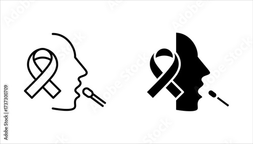 HIV test linear icon set. Laboratory blood examination. Rapid test for AIDS. Medical check. vector illustration on white background