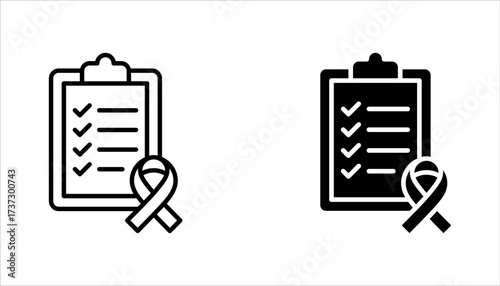 HIV test linear icon set. Laboratory blood examination. Rapid test for AIDS. Medical check. vector illustration on white background