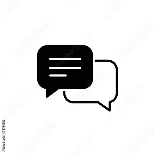 Chat Message Icon – Speech Bubble Communication Symbol for Text, Conversation, and Social Media
