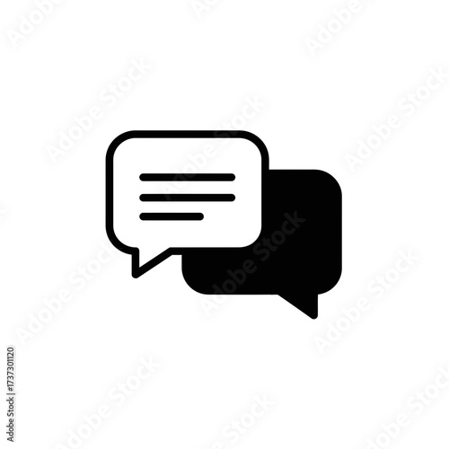 Chat Message Icon – Speech Bubble Communication Symbol for Text, Conversation, and Social Media