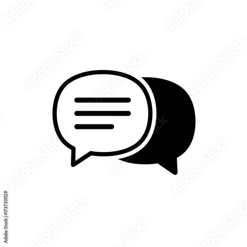 Chat Message Icon – Speech Bubble Communication Symbol for Text, Conversation, and Social Media
