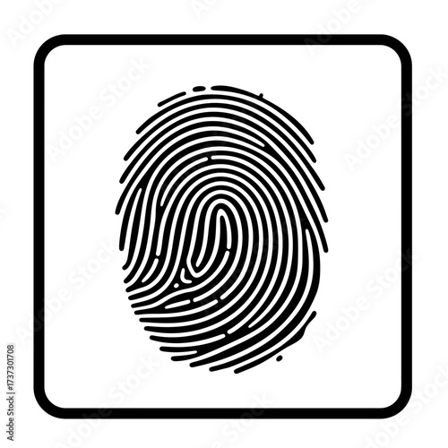 Fingerprint Icon – Biometric Security Identity Authentication Symbol for Privacy and Access Control