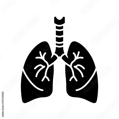 Lungs Icon – Human Respiratory System Symbol for Health, Medicine, and Biology