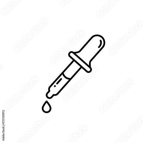 Dropper Icon – Medicine Pipette Tool with Liquid Drop Symbol for Health, Lab, and Skincare