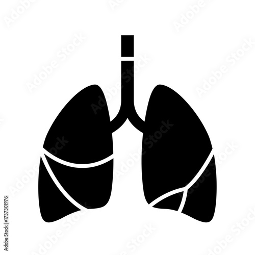 Lungs Icon – Human Respiratory System Symbol for Health, Medicine, and Biology