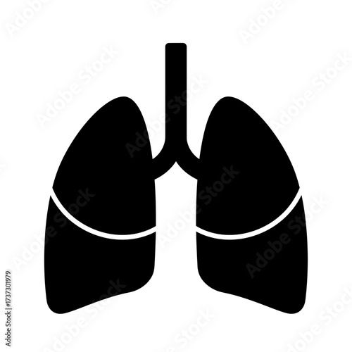 Lungs Icon – Human Respiratory System Symbol for Health, Medicine, and Biology