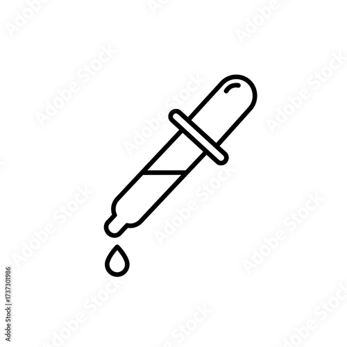 Dropper Icon – Medicine Pipette Tool with Liquid Drop Symbol for Health, Lab, and Skincare
