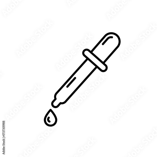 Dropper Icon – Medicine Pipette Tool with Liquid Drop Symbol for Health, Lab, and Skincare