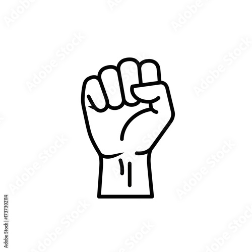 Raised Fist Icon – Power, Protest, and Solidarity Symbol for Strength and Unity