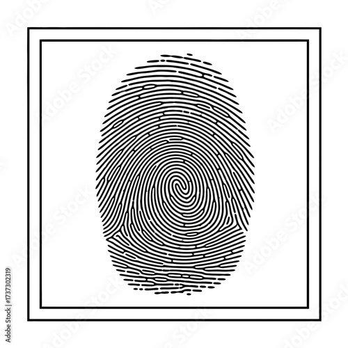 Fingerprint Icon – Biometric Security Identity Authentication Symbol for Privacy and Access Control