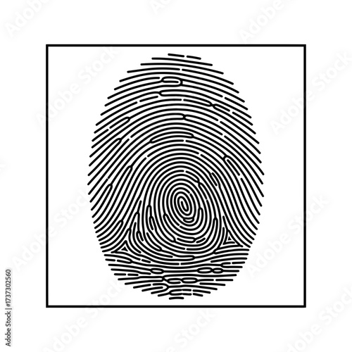 Fingerprint Icon – Biometric Security Identity Authentication Symbol for Privacy and Access Control