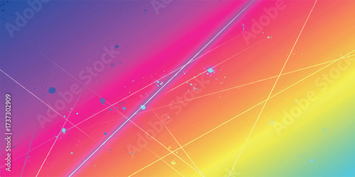 Abstract colorful vibrant background with lines and specks of light for design