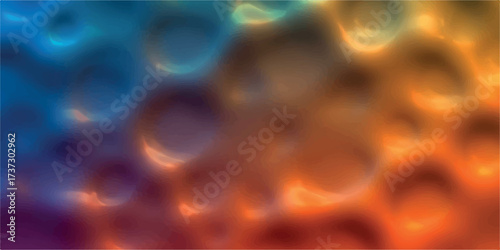 Abstract multi colored background with bokeh effect and vibrant hues and tones