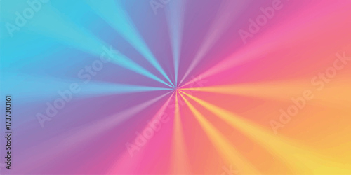 Colorful Abstract Background with Radial Gradient and Light Rays emanating from center point