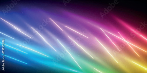 Colorful Neon Lines Abstract Background with Vibrant Rainbow Hues and Gradient Design