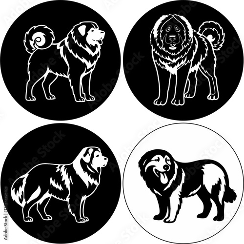 [BW] Caucasian shepherd logo vector.eps