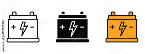 Car battery icon vector. automotive, energy, and technology projects, reliable power solution symbol. vector illustration.