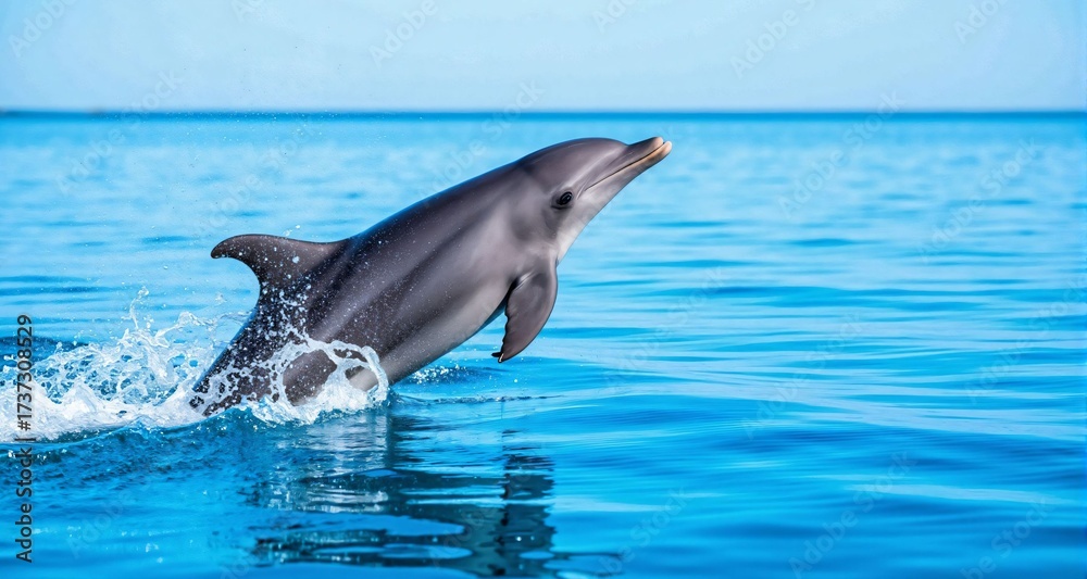 Naklejka premium Dolphin jumping in the ocean 24