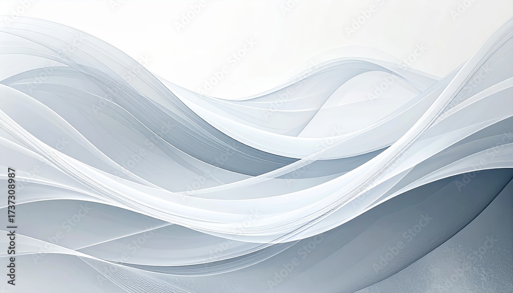 Naklejka premium Abstract flowing white and gray waves