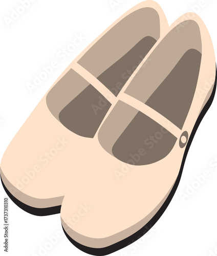 Light Pink Mary Jane Flats Illustration