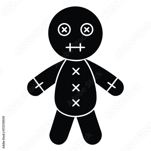 voodoo doll silhouette vector illustration