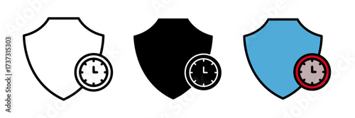 Long term protection icon vector icon set in stroke, filled and colored concept for web design. Vector illustrations.