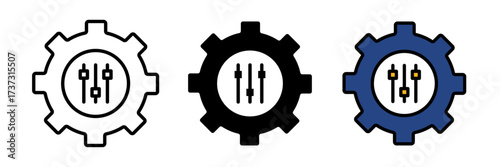Mass customization icon Vector Art Illustration stroke, filled and colored concept for web design.
