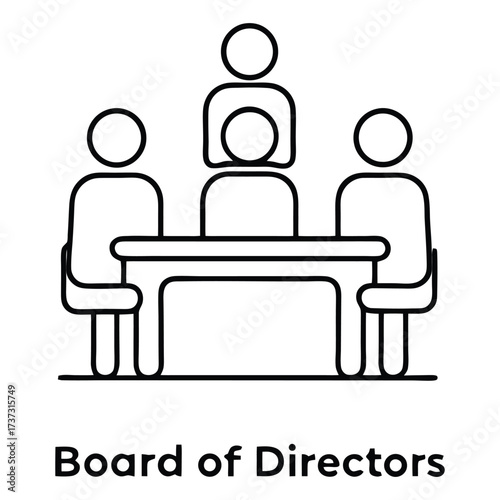 Board of directors meeting icon symbol representing corporate governance and decision making 