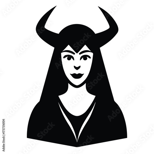 witch horn silhouette vector illustration