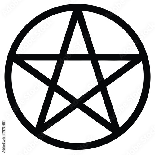 witch pentagram silhouette vector illustration