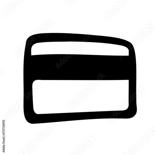 Black and white credit card icon with rounded corners, a finance concept