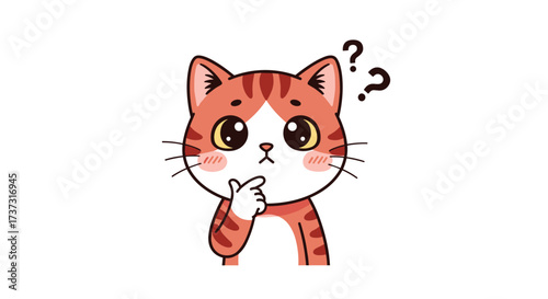 A curious tabby cat with wide innocent eyes ponders a difficult question.