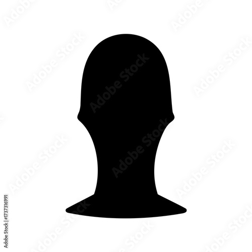 Abstract human head silhouette with curved neck and rounded top style
