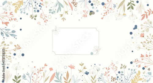 A delicate floral border frames a blank rectangular space for text.