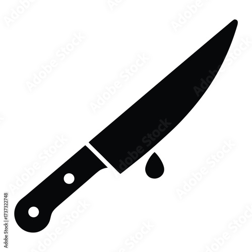 bloody knife silhouette vector illustration