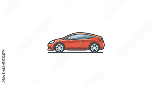 Pixelated Orange Car Silhouette