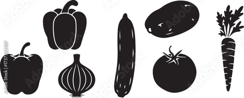vegetable clipart silhouette, kitchen food icons, healthy vegetable vector, organic produce graphics, veggie icon set, black white vegetable clipart, printable food designs, grocery vegetable pack, co