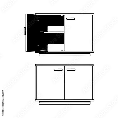 Modern cabinet with two doors