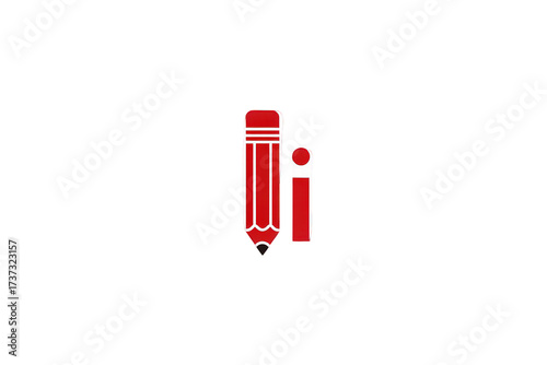 Red Pixelated Pencil And Small Pen On Black Background