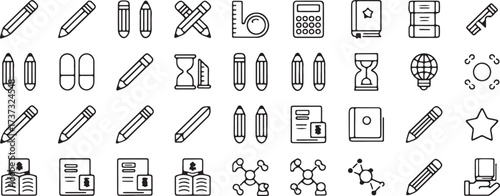 office icon clipart, stationery illustration vector, business tool symbols, workplace icon set, office supply graphics, black white office clipart, printable stationery icons, corporate design element
