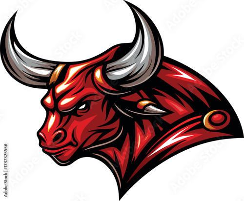 The powerful bull head mascot is a tribal vector design often used as a striking tattoo or logo illustration