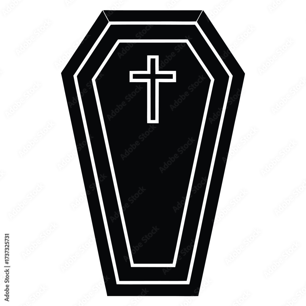 Fototapeta premium coffin box silhouette vector illustration