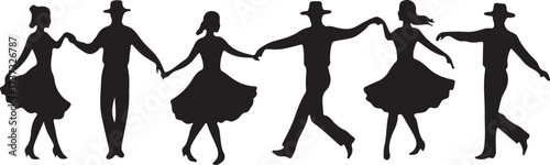 Dance Couple Vector, Romantic Partner Illustration, Ballroom Dance Design, Cultural Choreography Art, Movement Expression Vector, Love Dancing Icon, Elegant Couple Graphic, Performing Art Symbol, Stag