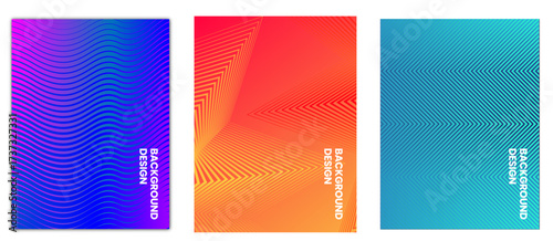 Abstract Vibrant Gradient Backgrounds with Halftone Line Patterns and Tech Textures for Modern Poster Design
