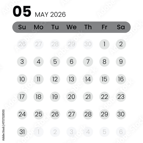 Ma Monthly Calender Template for 2026