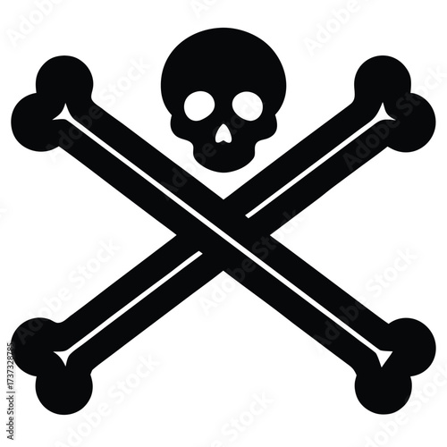 crossbones silhouette vector illustration