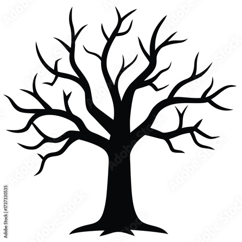 dead tree silhouette vector illustration