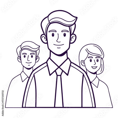 Diverse team of professionals collaboration meeting leadership business people group icon