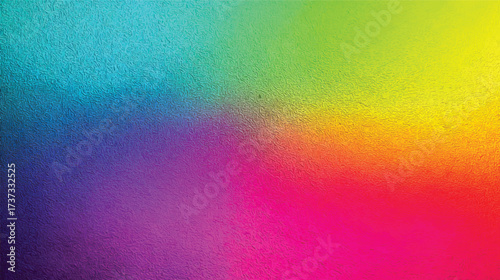 A vibrant abstract background featuring flowing waves of colors including red, orange, yellow, green, blue, and purple